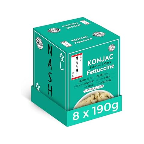 Nashi Shirataki Konjac Fettuccine Pasta - Odour Free, Low Calorie & Fat Free Cover