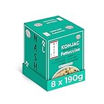 Nashi Shirataki Konjac Fettuccine Pasta 8×190g | Low Calorie & Fat Free | Odour Free Konjac Noodles, Keto & Vegan Friendly Instant Meal | Glucomannan,Gluten-Free High Fibre Pasta, Ready to Eat