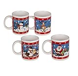 Este juego de 4 tazas de porcelana fina tiene una capacidad de llenado de 12 onzas