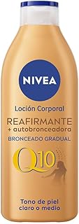 NIVEA Q10 Firing Body Lotion + Self Tanner 400ml Coenzyme Q10 Body Cream Moisturiser for Light to Medium Skin Tone