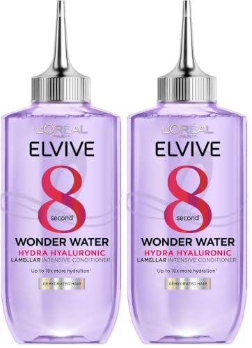 Image of L'Oreal Paris Wonder Water, Liquid Hair Conditioner By Elvive Colour Protect, 8 Second Hair Treatment Damaged, Coloured Hair With Lamellar Technology, 200 Ml (Pack of 2)