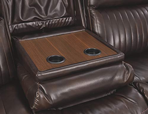 Signature Design By Ashley Team Time Modern Faux Leather Power Reclining Sofa With Adjustable Headrest, Dark Brown #TOP4