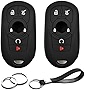 INFIPAR 2pcs Compatible with Buick Smart 6 Buttons Black Silicone Case Cover Protector Keyless Remote for Buick Enclave Envision Regal Sportback TourX