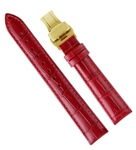 Bracelet de montre en cuir pour femmes pour eviter les allergies dore 17mm