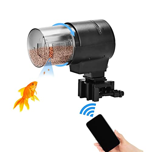 Automatic Fish Feeder WiFi Control with APP, 210ML Aquarium Large Dispenser for Fish Turtle Tank with USB Charger, Fish Food Timer Auto Feeding on Vacation