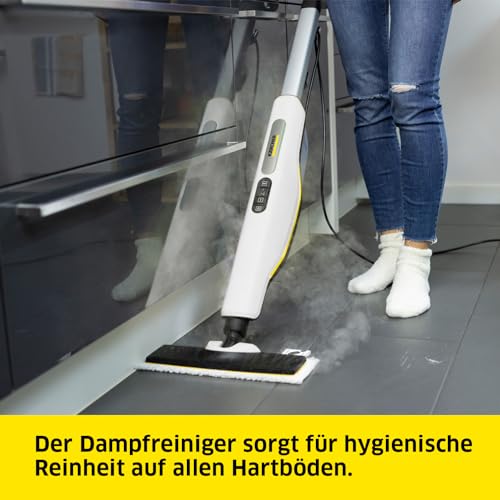 Kärcher parni čistač SC 3 Upright EasyFix, vrijeme zagrijavanja: 0,5 min., površinski učinak: cca. 60 m², spremnik: 0,5 l, snaga grijanja: 1600 W, s podnom mlaznicom, krpom za pod, klizačem za tepihe, uloškom za uklanjanje kamenca