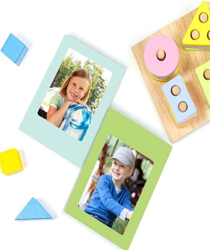 Image of 3PCS Fridge Magnet Photo Frame, Mini Photo Frame Set, Fridge Magnet for Home Decoration, Small Magnetic Photo Frame in Pink Green Blue (9x6.5 cm)