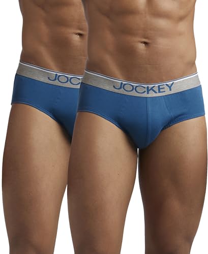 Jockey Seaport Teal Square Cut Brief Pack of 2 : Style # 8037
