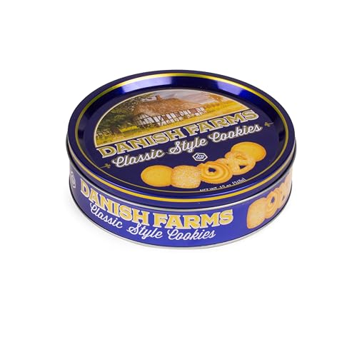 Image of Danish Farms Traditional Butter Cookies, 12-Oz. Blue Cookie Tin, Traditional Danish Recipe Butter Cookies for Dessert or Snack, Gift Cookie Tin, Retail Pack (Pack of 2)