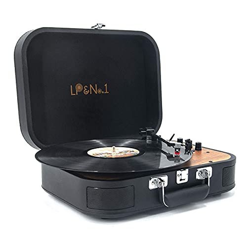 ZJFHEYUO Giradischi, Giradischi GE a 3 velocità, 33/45/78 Giri, con Bluetooth, 2 Altoparlanti Stereo integrati, Lettore MP3, Giradischi LPS, Giradischi in Vinile con Altoparlanti