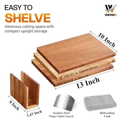 Book Cutting Board Set with Stand, Acacia Wood - Image 3