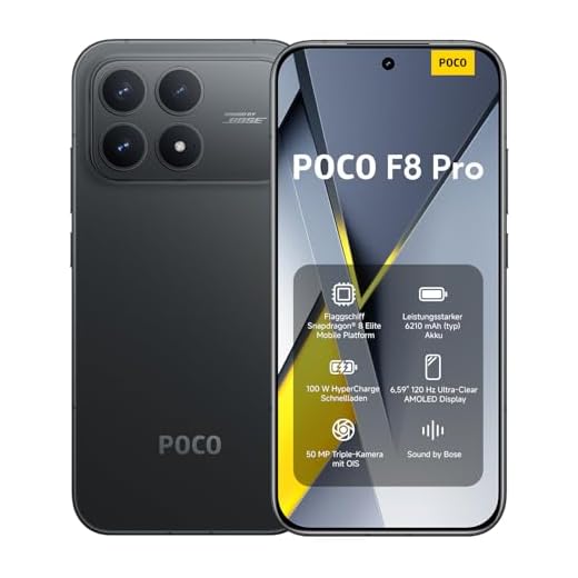 XIAOMI Poco F8 Pro, Smartphone 12+512 GB, 6.59" 120Hz AMOLED Display, 50MP Triple-Kamera mit 60mm Teleobjektiv, Sound by Bose, 6210mAh, Schwarz, 2 Jahre Garantie