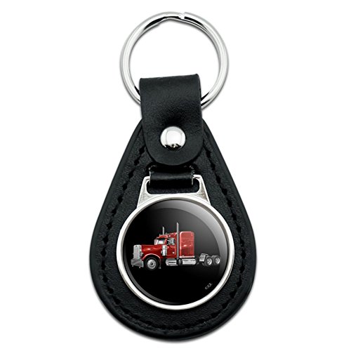 GRAPHICS & MORE Black Leather Semi Tractor Trailer Truck Trucker