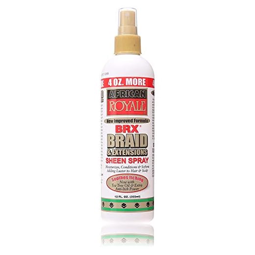 African Royale BRX Braid And Extensions Sheen Spray, 12 Oz.