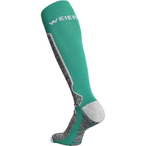 Weierya Men Women Ski Socks Thick Warm Cotton Skiing Socks For Winter Sports Outdoor Cold Weather, 2 Pairs Green L #TOP2