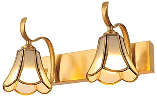 DEARJJN Goldene Bad Spiegellampe Zwei Leuchten