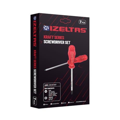 4100008107 Kraft Seri Tornavida Seti, Kırmızı, 7'li