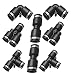 Utah Pneumatic Push to Connect air Fittings kit 3/8 2 90 Degrees Push Connect Elbow 2 Push Connect tee 2 Push Lock Fittings y 2 Push Connect Straight(3/8 Black Combo)