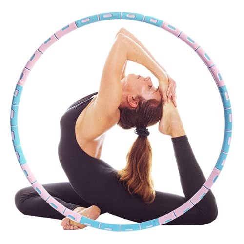 Hoola Hoop Weighted Hoola Hoop, Hoola Hoop for Adults Weighted Hoola Hoop for Women, Exercise Hoops for Adults 8 Detachable Parts Hoolahoop Lose Weight Hoop Brings Perfect Figure