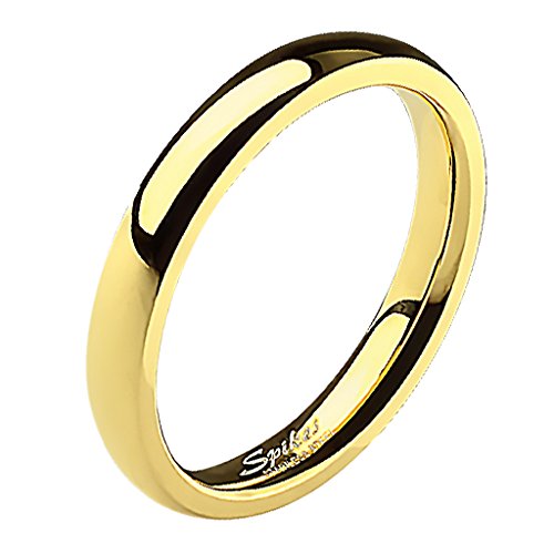 Preisvergleich Produktbild Mianova Band-Ring Edelstahl Herrenring Damenring Partnerring Trauring Verlobungsring Damen Herren Gold Größe 52 (16.6) Breit 4mm