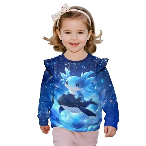 DISNIMO Toddler Sweatshirt Kids Long Sleeve Shirt Girls Crewneck Sweatshirts Ruffle Pullover Fall Clothes - Main Image