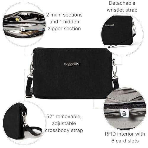 Baggallini The Only Mini 8.25"x 5.5" Lightweight Small Wristlet Crossbody Bag3