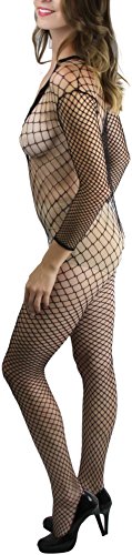 Image of ToBeInStyle Women's Long Sleeve Bodystocking Bodysuit Lingerie Regular & Plus Sizes