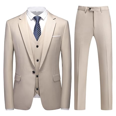 Men's 3-Piece Suit Business Wedding Slim Fit One-Button Tuxedo Suits 3 Piece for Party Comfort Blazer Jacket and Trousers Vest-picture-21