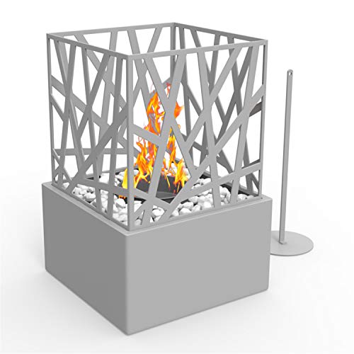 Regal Flame Bruno Ventless Indoor Outdoor Fire Pit Tabletop Portable Fire Bowl Pot Bio Ethanol Fireplace in Black - Realistic Clean Burning Like Gel Fireplaces, or Propane Firepits