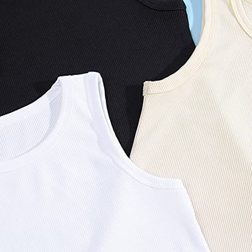 Boys Girls Ribbed Tank Tops Sleeveless Cotton Workout Dance Tank Tops Basic Undershirts Sleeveless Top for Gymnastics Sport2