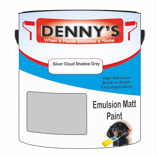 Premium Interior Wall & Ceiling Emulsion Paint – Silver Cloud Shadow Grey – Rich Matt Finish, Durable & Washable, Low Odour, Ideal for Living Rooms, Bedrooms & Hallways (250ML Tin)