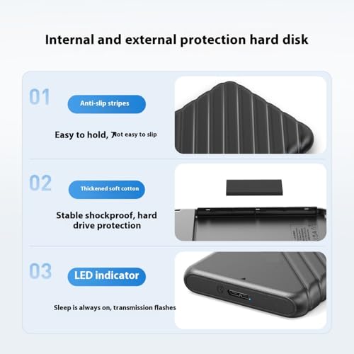 Caja externa USB3.0 para disco duro 2.5 pulgadas miniatura 5