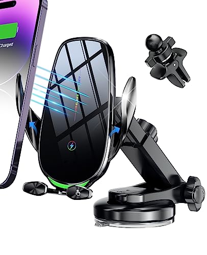 MEMOFO Wireless Car Charger, 15W Fast Wireless Charger for car Auto-Clamping, fit for iPhone...