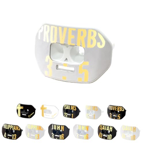 O Shield Vortex Graphic Football Mouth Guard, Proverbs 3:5 White