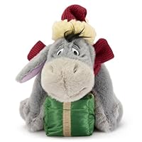 Disney Store Eeyore Festive Mini Bean Bag Plush, Soft Holiday Winnie the Pooh Character Toy for Christmas Décor and Gifts, 17cm