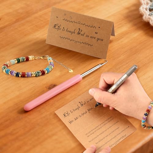 WIIXANG Inspirational Bracelets for Women Healing Bracelets Anxiety Motivational Bracelets Encouragement Inspirational Gifts for Women Life is Tough But so Are You by WIIXANG - Used condition - Image 5