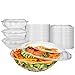 Plastic Salad Bowls with Lids (10 Count) 64 oz. Disposable Serving Bowls - Plastic Serving Bowls for Parties - Large Clear Plastic Bowls - Large Disposable Salad Bowl To-Go Container with Airtight Lid