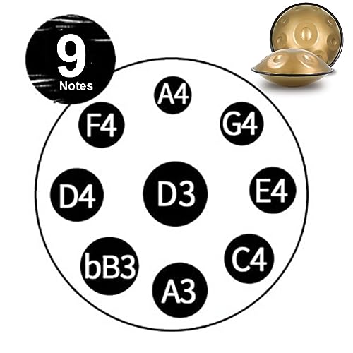 Handpan de acero 22 pulgadas 9 notas D menor 432Hz/440Hz miniatura 3