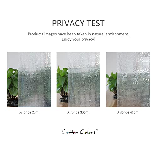 Image of CottonColors Window Film 35.4x118.1 Inches Ecology Non Toxic Static Decoration for Uv Rejection Heat Control Energy Saving Privacy Glass Stickers
