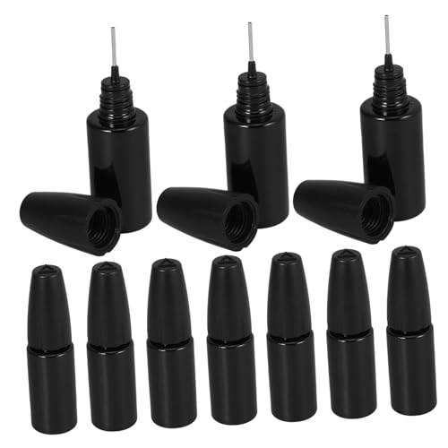 HEALSOPTHY 10個精密先端付きプラスチックスクイーズボトル 接着剤 オイル クラフト用 小型ディスペンサーボトル 細口ノズル 漏れ防止設計 コンパクト