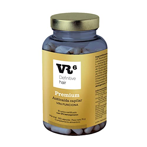 VR6 - Cápsulas anticaída con vitaminas para el cabello, piel y uñas Mujeres & Hombres - Biotina +...