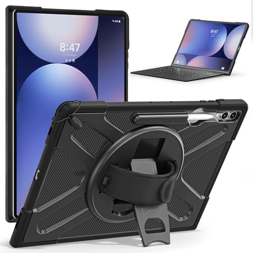 Coque Galaxy Tab S8 Ultra 14.6 avec support rotatif et dragonne de protection antichoc