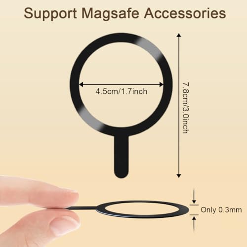 Image of ZORBES 4Pcs Adapter Ring for Magsafe Ring Magnetic Phone Ring for Wireless Charging Universal Wireless Charger Conversion Mag Safe Metal Sticker Kit Compatible with iPhone Samsung OnePlus and More