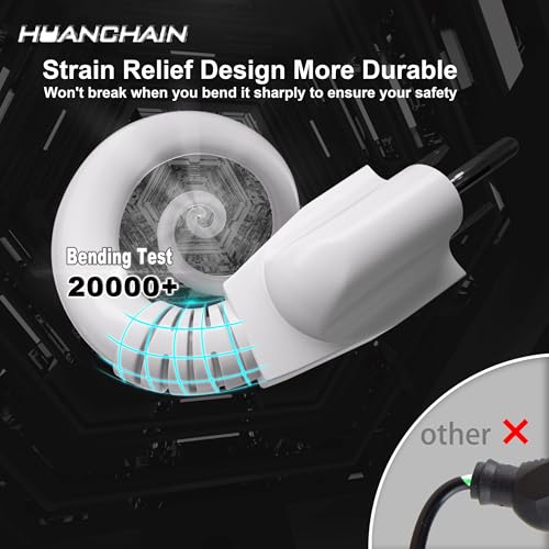 Image of HUANCHAIN Indoor Outdoor White Extension Cord 6 FT Waterproof 16 /3 Gauge (Pack of 2)