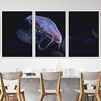 3 Piece Framed Canvas Wall Art Colorful Jellyfish Marine Life Canvas Prints Home Artwork Decoration for Living Room,Bedroom - 16