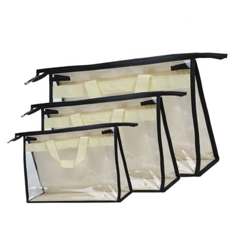 Organisateur de sacs anti-poussière transparent de taille S en PVC épais lavable lot de 3