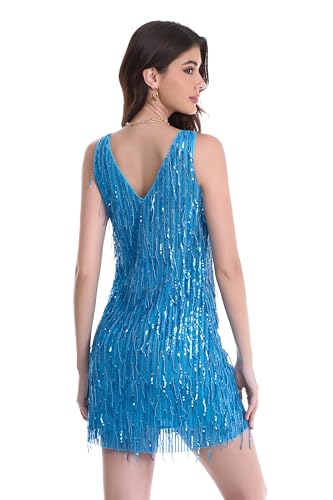 Image of women'Lace Tassels mini Dress Slip Sleeveless Party Club Dress