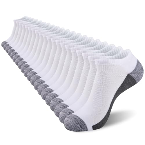 COOVAN Men Athletic Ankle Socks 12 pack Low Cut Short Cushion Casual Sock(12 pairs)