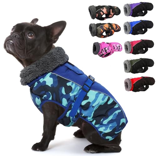 IECOii Hundemantel Winter,Warme Fleece Rollkragen Hundejacke,Wasserdicht Winterjacken Wintermäntel für Hunde,Reflektierend Verstellbar Kaltes Wetter Hundekleidung für Kleine Mittelgroße Grosse Hunde