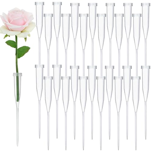 Image of Tessco for you 90 Pcs Floral Water Tubes 6 Inch Floral Tubes Plastic Flower Supplies for Fresh Flowers with Rubber Cap for Flower Stem Arrangements Florist Supplies (Clear)